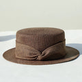 Linen Flat Top Small Hat French Retro Women's Summer Outdoor Leisure Travel Visor