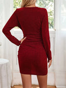 Mini Bodycom Short Prom Dress Drawstring Irregular Hem Women's Cocktail Dresses