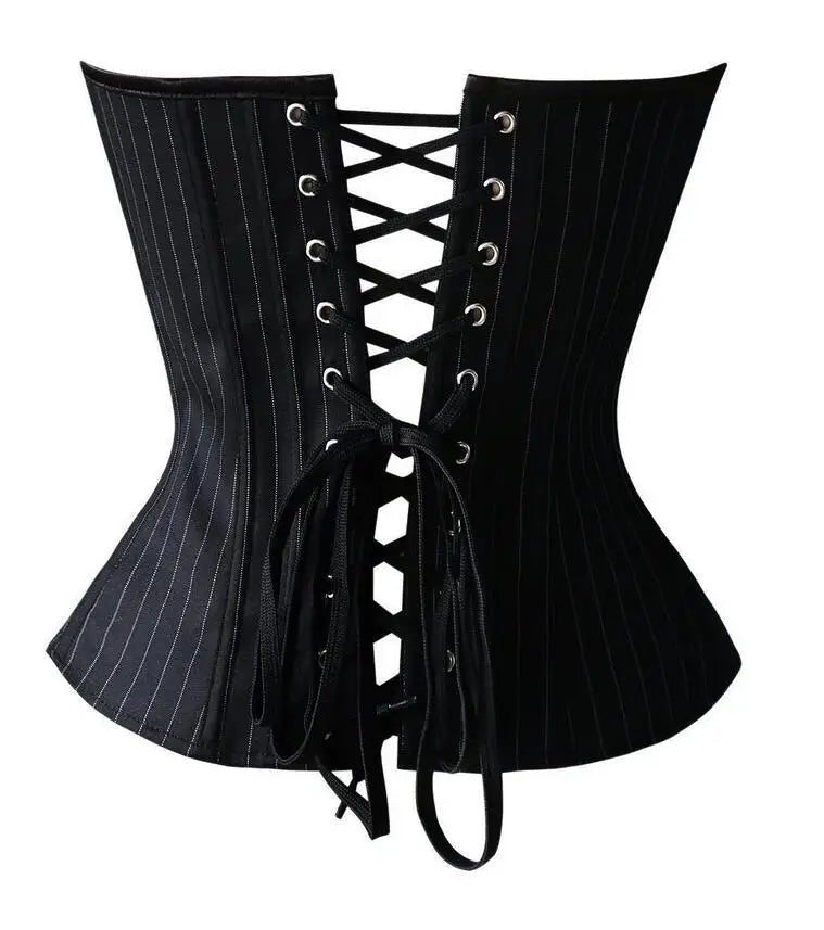 Corsets for Women Striped Office Party Corsets and Bustiers Zipper Lingerie Tops