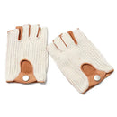 Men Air Soft Leather Gloves Male Locomotive Upper Knitted Outdoor Cycling Riding Fingerless