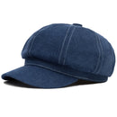 Berets Denim Octagonal Cap Artist Painter Beret Hat Male Female Flat Cap Spring Autumn Beret Cap