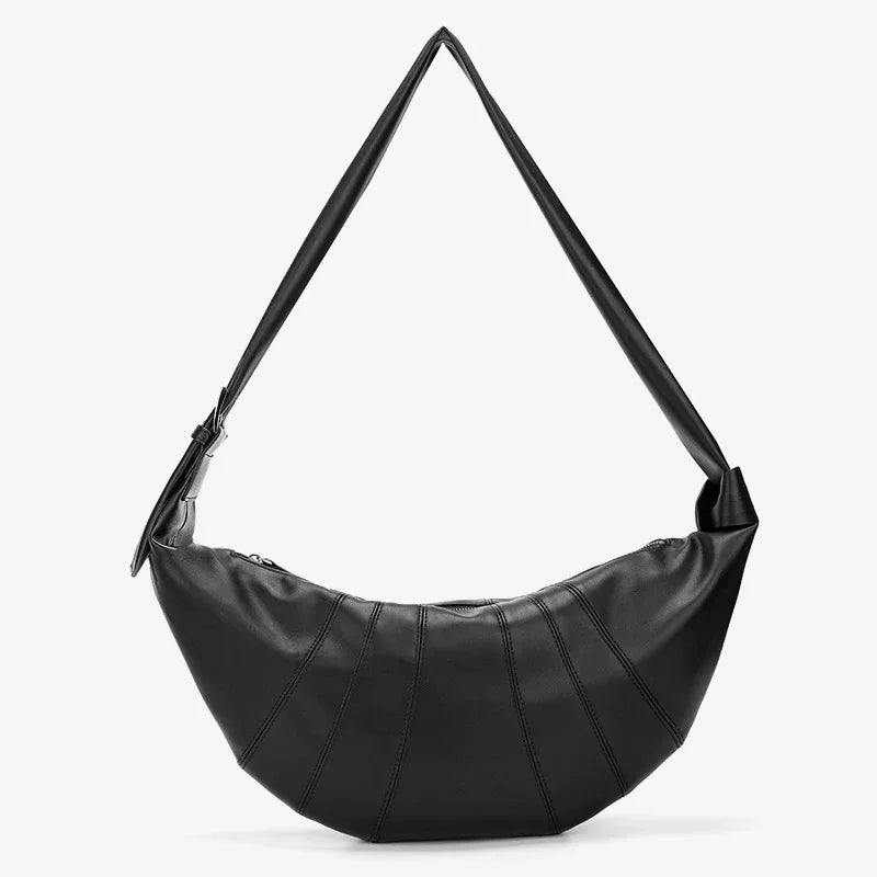 Crossbody Bag Men Croissant Men's Crossbody Bag Luxury Soft Leather Shoulder Bags Male Large Capacity