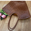Bags head layer hand-woven women's large capacity leather one-shoulder women's Tote bag