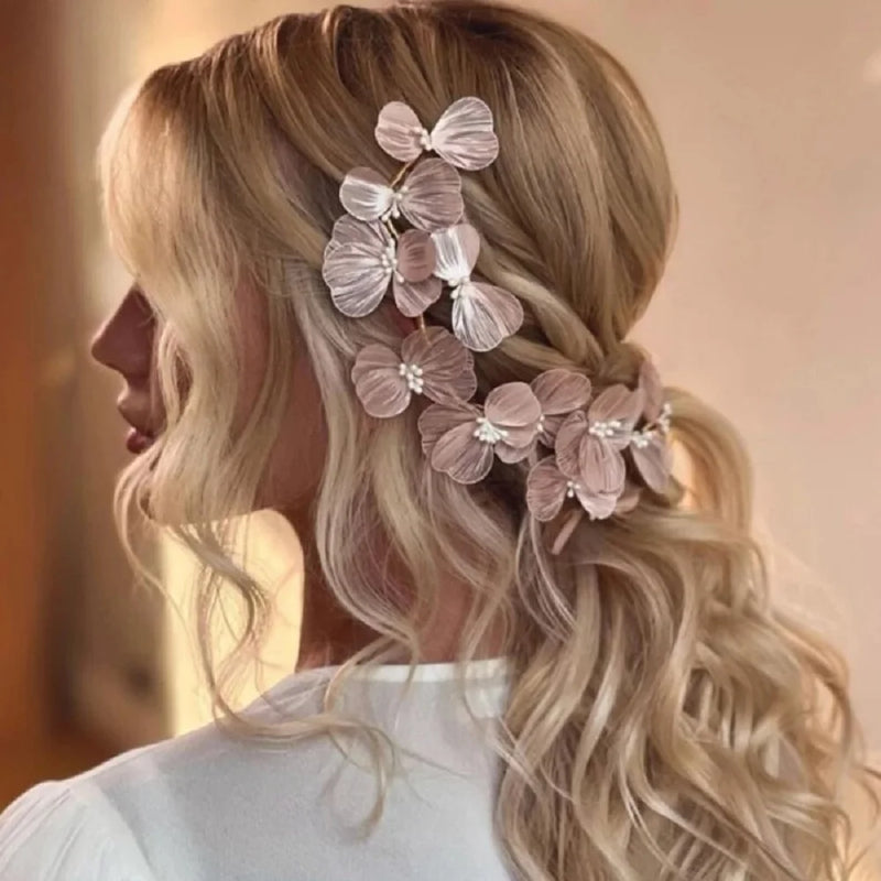 Flower Hairband Bridal Hair Jewelry Pearl Crystal Headband Birthday Party Tiara Wedding Hair Accessories For Women Crown