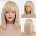 Ombre Golden Brown Human Hairs for Women Natural Daily Straight 12inch Short Human Hair Wigs
