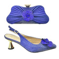 Italian Designer Shoes and Bags Matching Set Women Pumps High Heels Rhinestone Women Wedding Shoe Elegant