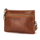 Genuine Leather Zipper Coin Wallets for Women Mini Coin Purse Key Organizer