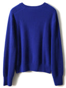 Cashmere Pullover Women Crewneck Classic Solid Simple Versatile Soft Slouchy Style Sweater Autumn