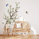 Tree Branch Bird Butterfly Wall Stickers Living Room Background Decoration Wallpaper Home Decor