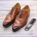 Men Luxury Genuine Leather Oxford Shoes Dress Brogues Formal Laced Footwear