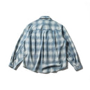 Men Denim Plaid Loose Casual Oversize Ripped Shirt Jeans Blouses