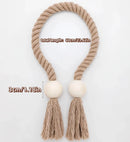 Hand-woven solid wood magnetic knot curtain tiebacks