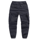Dark gray cargo pants on a white background, Obroi