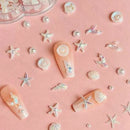 Summer Ocean Series Nail Accessories Aurora Shell Conch White Imitation Pearl Nail Accessories DIY Nail Supplies