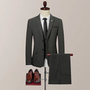 Quality casual suit stripes handsome trend three-piece set