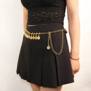 Cross border Retro Disc Tassel Coin Waist Chain Women Decorative Belt for Dress
