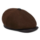 Genuine Leather Hat Beret Warm Cap Winter Men