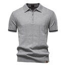 Summer Men's Knit Polo Shirt - Breathable & Stretch Turn-Down Collar Social Events