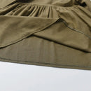 Girls Princess Dresses Children Wear Plain Pleated Baby Girl Clothes Linen Button