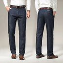Autumn Winter Men's Thickened Jeans Business Casual High Waist Regular Fit Denim Pants Male Straight Loose Trousers