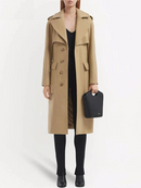 Winter Solid Autumn Trench Coat Women's Polo Collar Two Piece Design Windbreaker