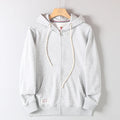 Autumn Winter Retro Thick Embroidery Hooded Hoodies Men's Cardigan Casual