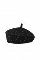 Black beret with star pattern on a white background, Obroi