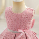 Girls Wedding Party Dress Flower Girl Princess Lace Bow Banquet Wedding Party Prom Dress Pageant Ball Gown