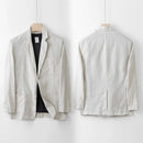 Men's Linen Casual Suit Top Lightweight Breathable Luxury Cotton Hemp Top Linen Fabric