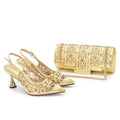 Shoes and Bag Set African Sets Italian Shoe Bag Set Decorated with Rhinestone Quality!