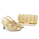 Shoes and Bag Set African Sets Italian Shoe Bag Set Decorated with Rhinestone Quality!