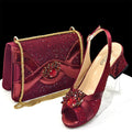 Luxurious Italian Women's Party Shoe and Bag Set – Elegant Black Rhinestone Peep-Toe High Heels Sandals