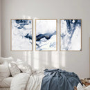Set of 3 Abstract Ocean Canvas Paintings Modern Atmosphere Minimalist Gallery Art Poster Bedroom Wall Art
