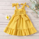 Toddler Kid Girls Dress Vintage Hollow Out Bow Ruffle Dresses For Girls Summer Children Holiday Clothing