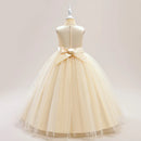 Teen Girl Formal Wedding Evening Dresses Tulle Flower Embroidery Kids Bridesmaid Dress For Girls Children