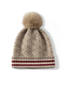 Cashmere Jacquard Knit Thick Beanies Bobble Hat Autumn Winter Warm Wool Christmas Present