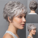 Gray natural curly wig suitable for women's daily style and as a wig