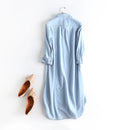 Denim Women Long Shirts Summer Design Loose Solid Straight Casual Female Outwear Coats Tops