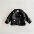 Black leather jacket on a light gray background, Obroi