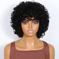 Highlight Brown Human Hair Wigs Short Pixie Cut Curly Bob For Women Wigs