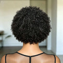 Kinky Curly Pixie Cut Wig Human Hair Made Black Short Curly Wigs For Women