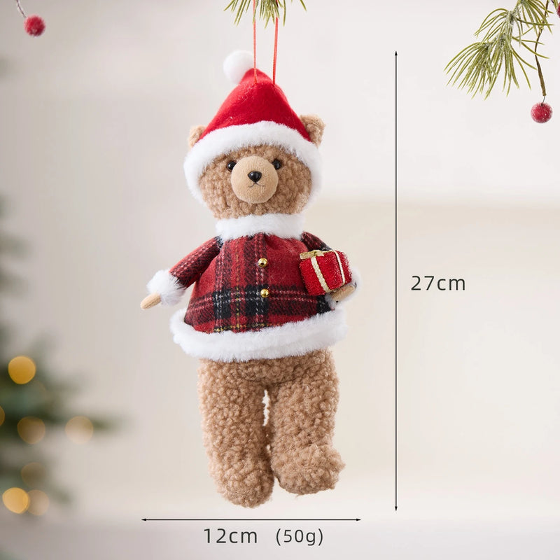 Christmas Bear Christmas Tree Hanging Family Room Decoration Fabric Teddy Bear Hanging