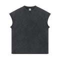 Spring Summer Men Tide Chic Ins Vest Salt-Washed Distressed Tank Top Frayed Edges
