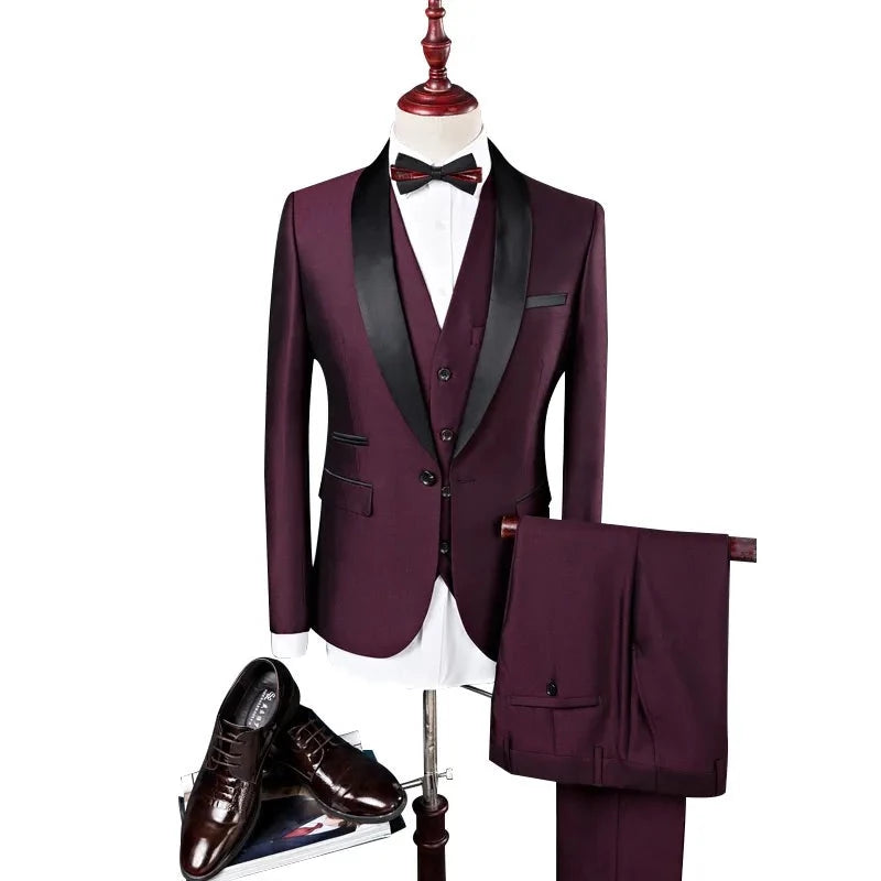 Men Suit Wedding Suits For Men Shawl Collar Slim Fit Burgundy Suit Mens Royal Blue Tuxedo