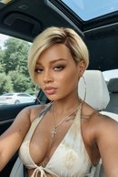 Ombre Blonde Short Cut Pixie Straight Bob Part Lace Human Hair Bangs Natural Honey‑Tone Hairstyle For Ladies
