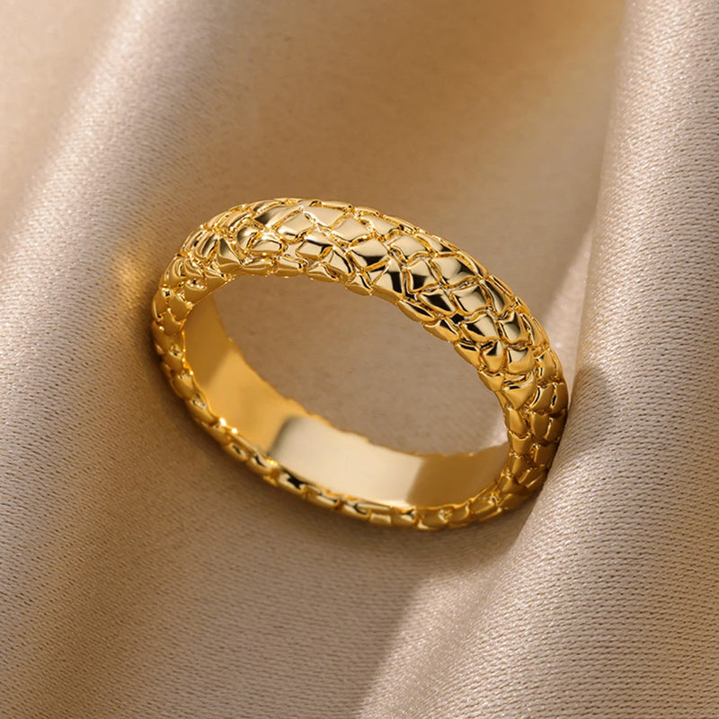 Rings For Women Men Gold Color Ring Female Male Engagement Wedding Party Finger Jewelry Gift