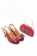 Women Shoes and Bags Set Decorated with Rhinestone Luxury Shoe and Bag Set for Party in Women