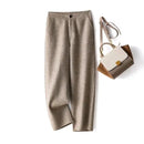 Woolen Thick Warm Loose Straight Solid Vintage Women's Pants High Waist Autumn Winter Pants For Women