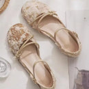 Sandals Summer hallow Mouth Fabric Soft Sole Anti-slip Wear-resistant Flat Shoes