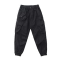 Autumn Retro Woven Cargo Pants Men's Washed Elastic Waist Drawstring Loose Casual Trousers